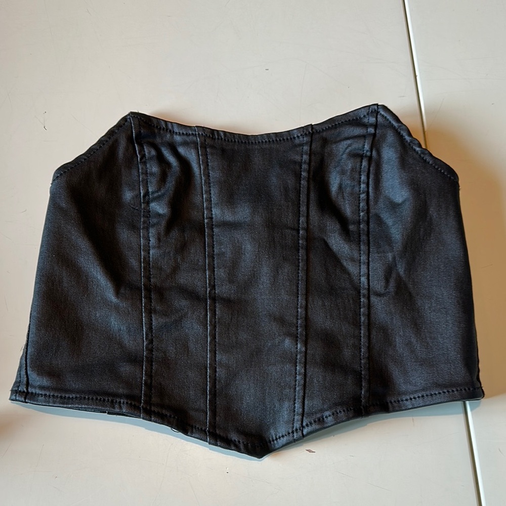Edikted Black Faux leather Camisole Top